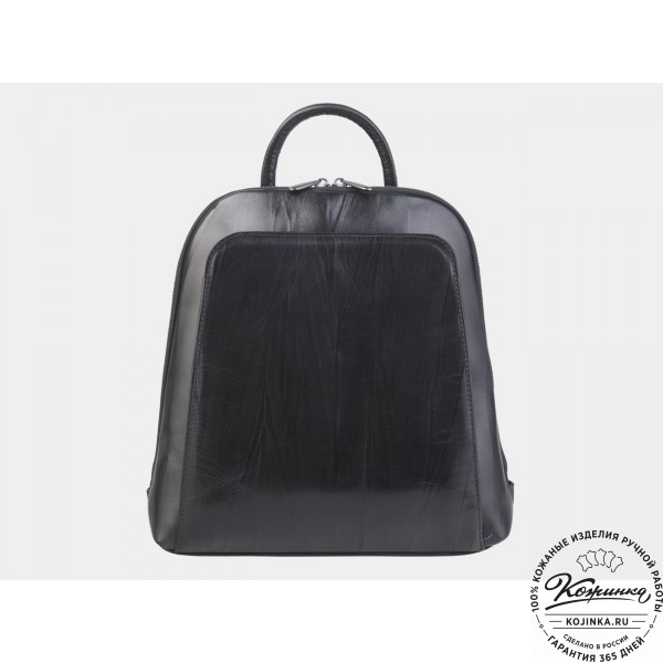 Женский кожаный рюкзак "Джорджия" (чёрный). фото 1